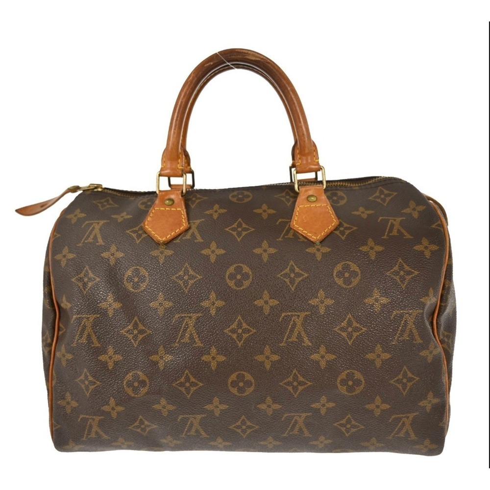 LOUIS VUITTON Vintage Speedy 30 Handbag Brown Canvas Leather Trim Authenticated - Picture 2 of 9